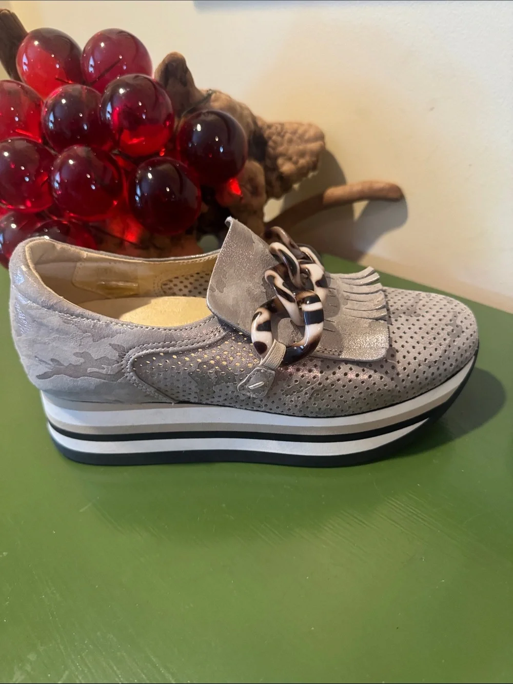 Softwaves Cadie metallic leather platform shoes made in Portugal - Picture 3 of 9